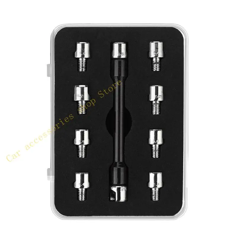 

T21E 10 Pieces Hardened Tips 5.0~6.8 Motorcycle Spoke Wrench Adjusting Spoke Tension