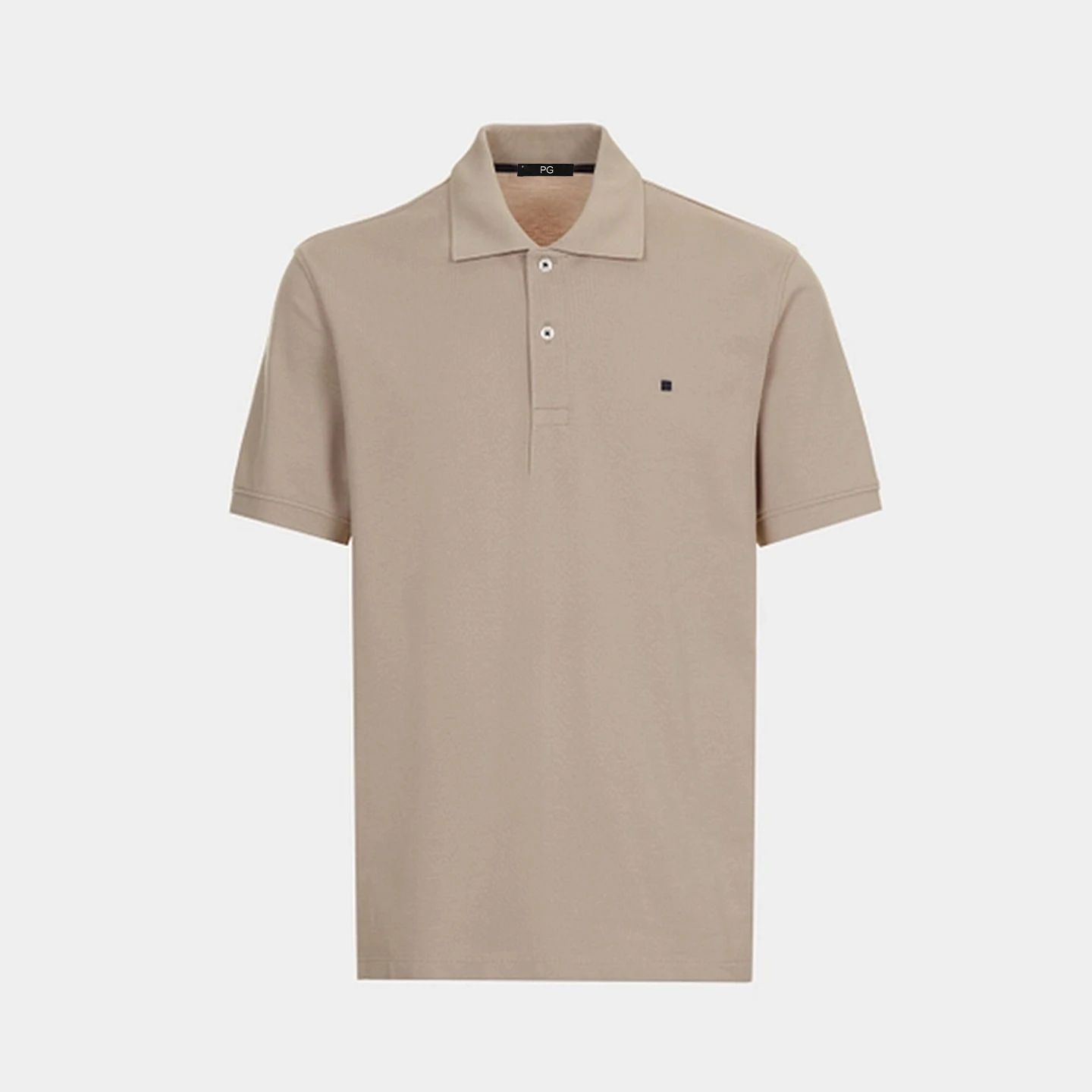 PG Kleines Logo Besticktes Einfarbiges Baumwoll-Kurzarm-Poloshirt für Herren Regular Fit Minimalistische Lässige Oberteile – Detail 17