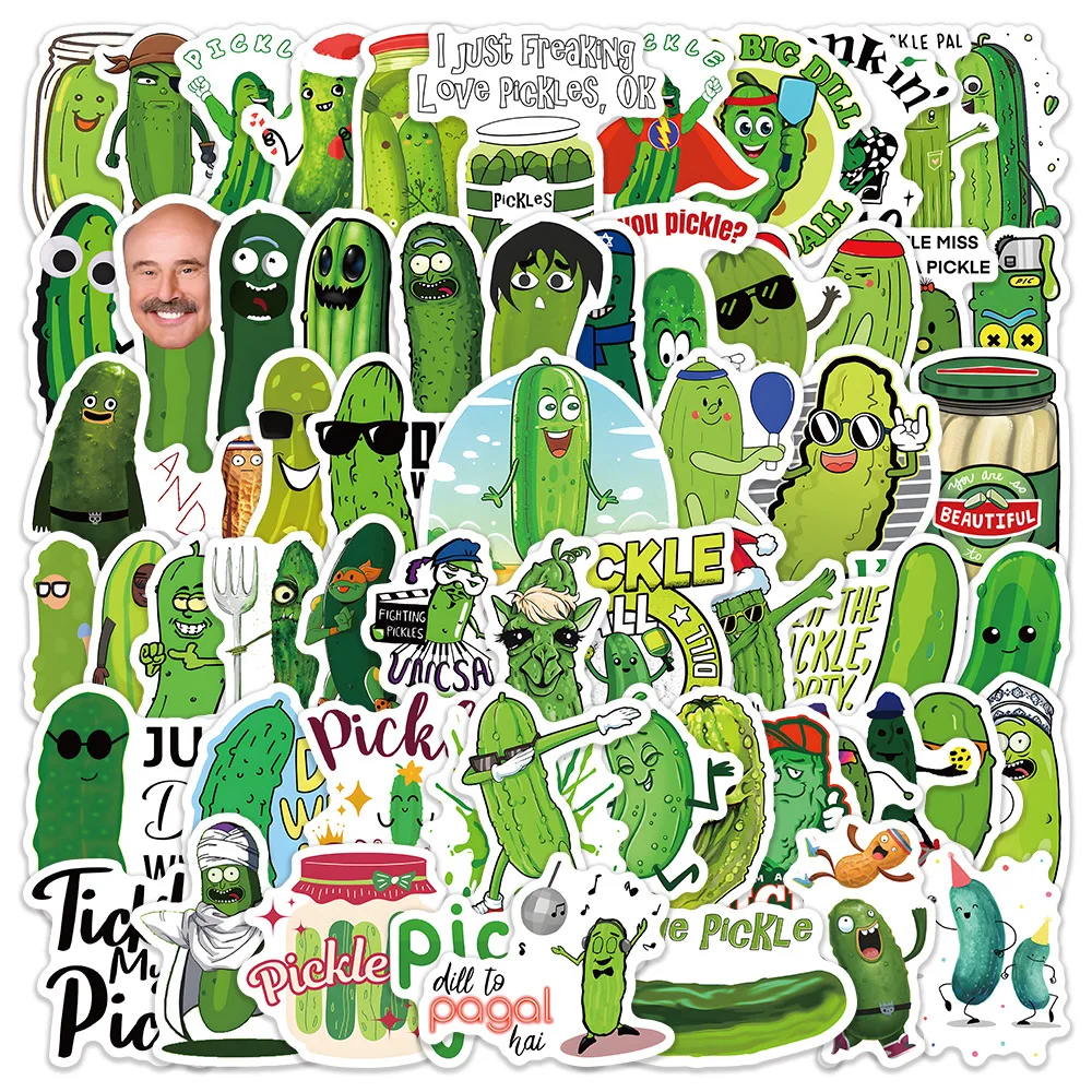 10/30/60PCS Cartoon Pickle Sticker Funny Meme Graffiti DIY Skateboard Laptop Bike Phone Case Pencil Box Guitar Sticker Kids Toy