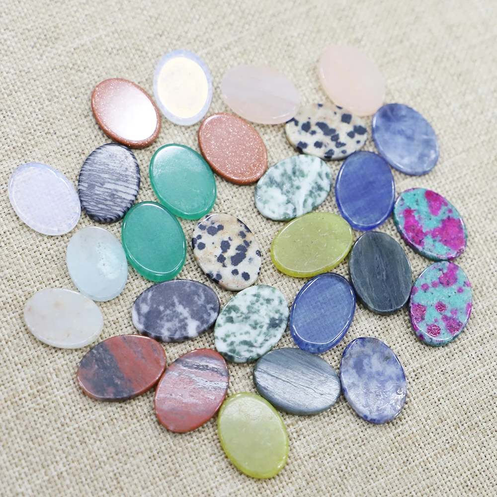 10x16MM Natural Stone Oval CABOCHON Biplane Fluorite Fashion Jewelry Pendants Accessories Loose Gemstones Earrings Rings 30Pcs