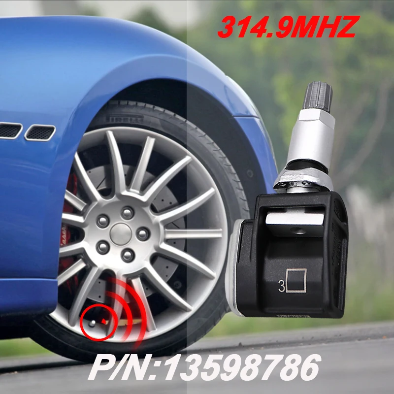

4 шт. 314,9 МГц 13598786 Датчик давления TPMS для Cadillac ATS 2016-2019, CTS 2017-2020, Chevrolet SS 2016-2018