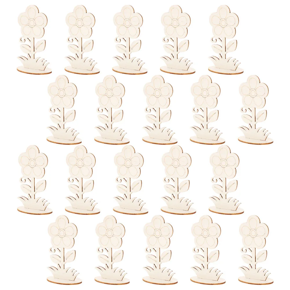 20 Peças de Flores de Madeira DIY para Artesanato, Flores de Madeira Não Pintadas, Decoração Única com Design Clássico, Leve e Fácil de Pintar para Casamentos e Festas em Casa