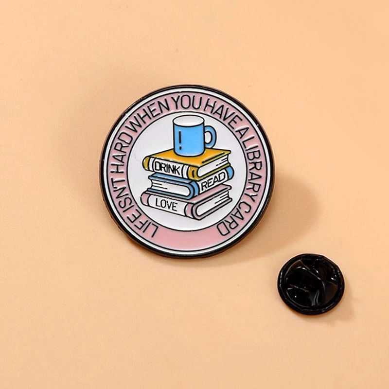 Fashion Commute Cute Letter Cup Book Shape Alloy Drop Oil Brooch Cartoon Badge Pin DIY Clothes Bags Hat Scarf T-shirt Decoration