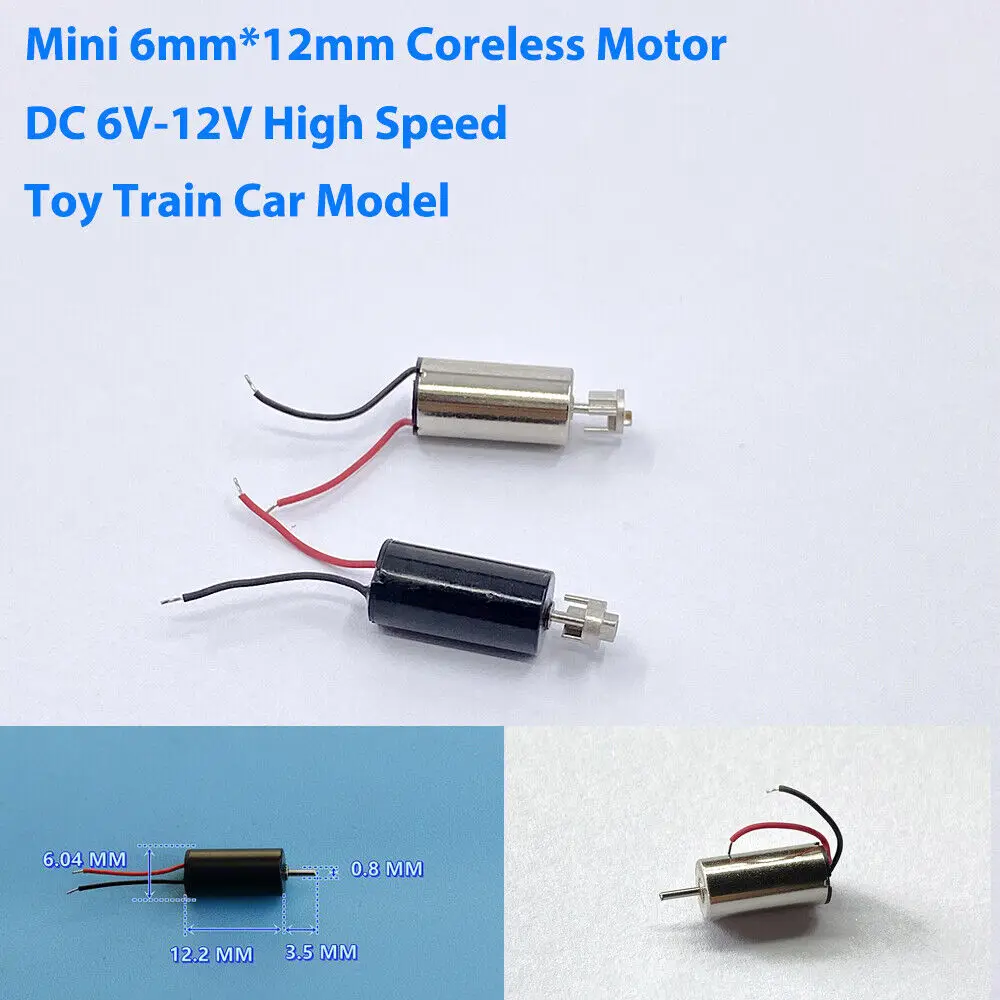 DC6V-12V 40000rpm High Speed NdFeB Tiny Mini 6mm*12mm Coreless Motor For Toy Train Car Model