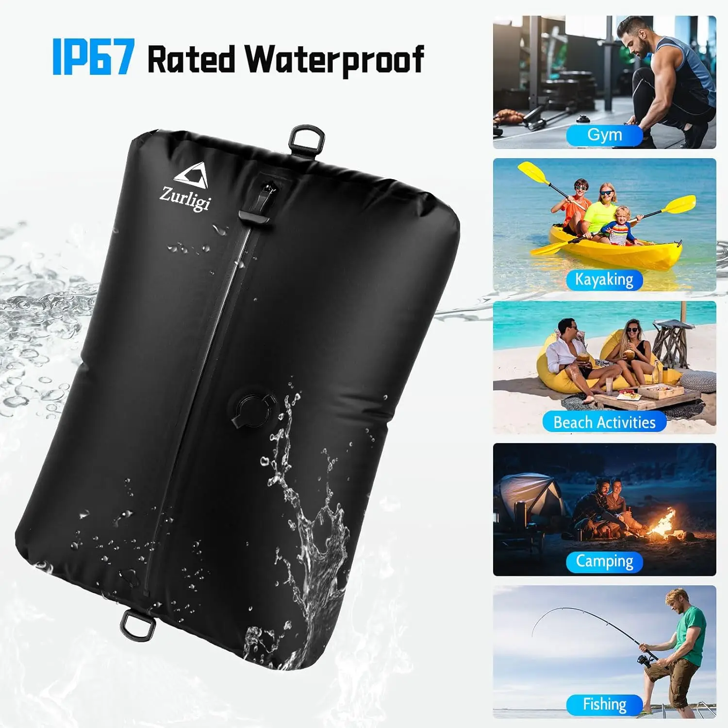 旅行、荷物、バックパック、スーツケース用のポンプと調節可能なストラップ付き再利用可能な真空圧縮バッグ