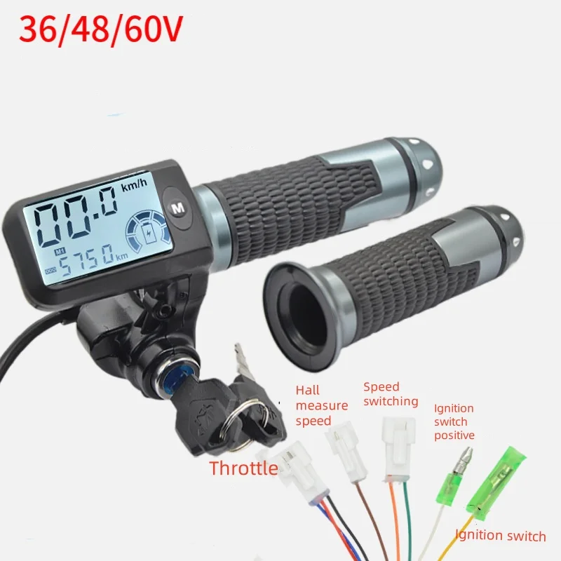 

Ebike Throttle Electric Scooter Handle Speed Controller 36V 48V 60V Battery Capacity Indication Grip Electric Bike Accessories