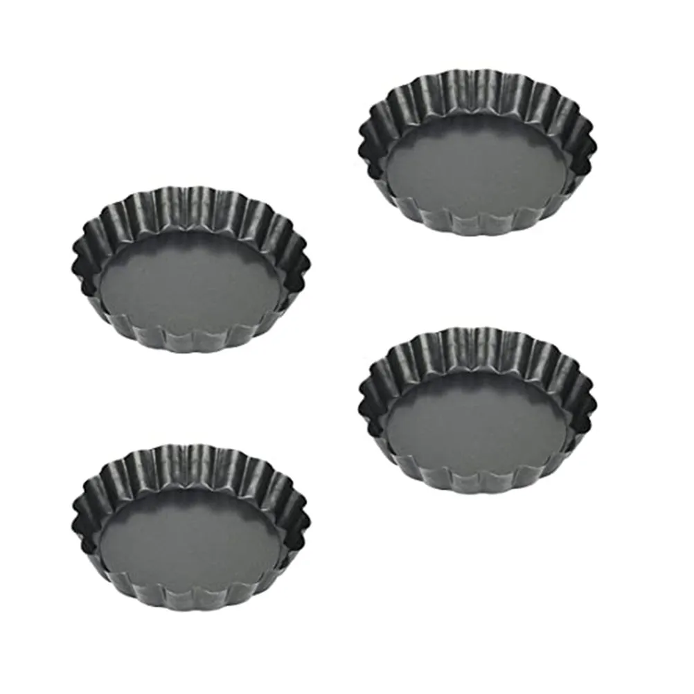 

Набор из 4 форм для выпечки: круглые формы для кишей и пиццы, антипригарные противни с отсоединяемым дном для духовки