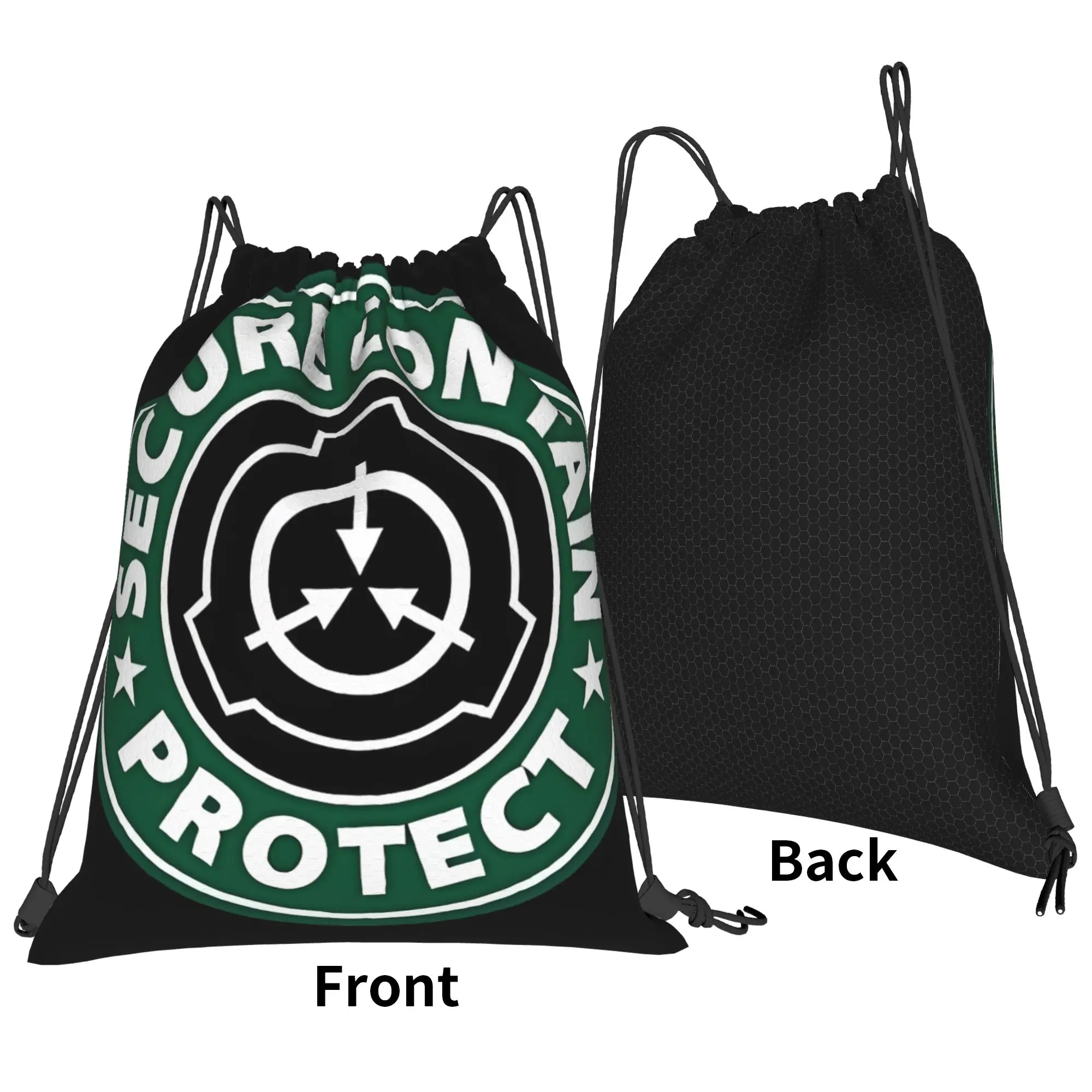 horror aesthetic coffee aesthetic SCP Foundation Portable Sports Drawstring Bags Riding gym Backpack gift Storage Backpacks