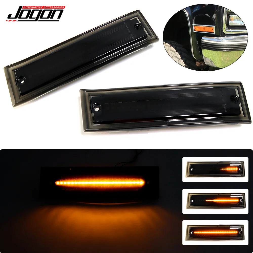 For GMC C1500 C2500 1981-1991 Dynamic Turn Signal LED Side Marker Light Flashing Indicator Lamp