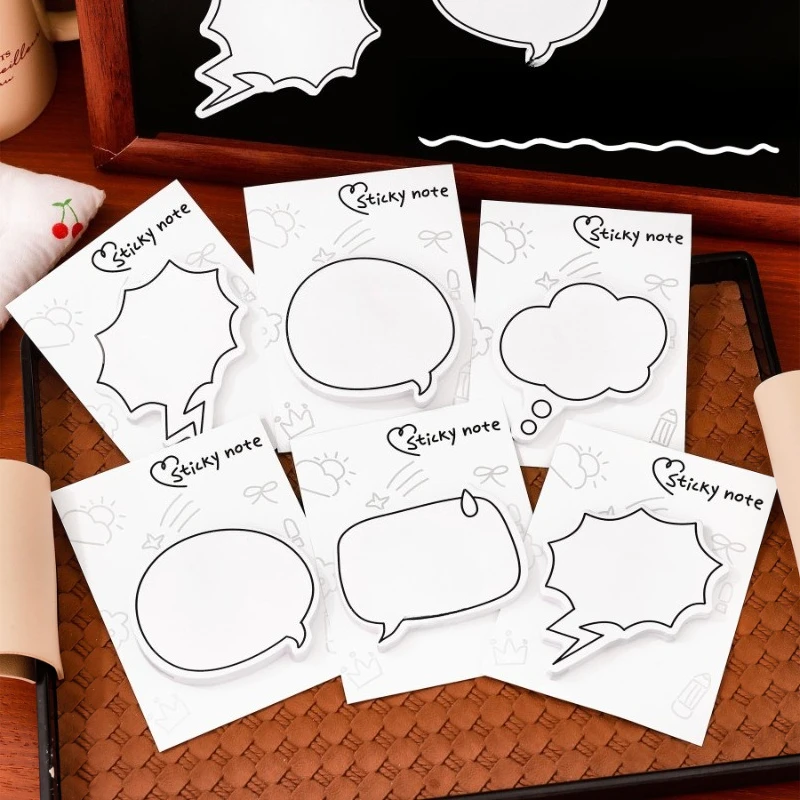 Suministros escolares de oficina caja de diálogo Simple creativo pequeño mensaje fresco nota Bloc de notas papelería para estudiantes papel de regalo pequeño Kawai