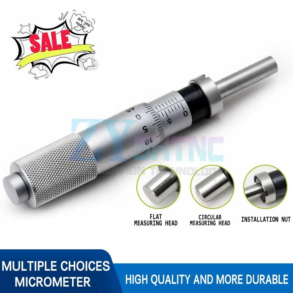 Micrometer Differential Head 0-6.5mm Micrometer Head 0-13mm Fine Tuning Nut Micrometer 0-25mm Measuring Head Accuracy 0.01mm