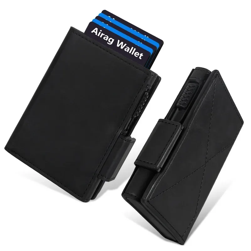 Men Slim Aluminum RFID Blocking Wallet Pop Up Card Holder Minimalist Bifold Purse Multi Card Case Money Clip Pocket