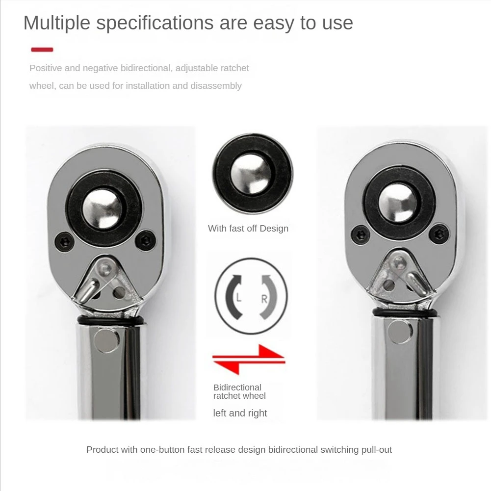 

L74A Динамометрический ключ 1/2 дюйма - Набор двунаправленных регулируемых ключей Автомобильный ключ Tiretorque Динамометрическая втулка Трещотка Быстрый гаечный ключ Инструмент