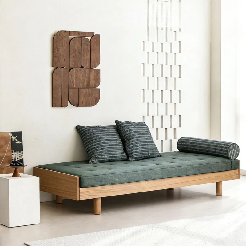Wabi Sanfeng B & B Hotel Reception Bench Small apartment Solid wood long sofa stool