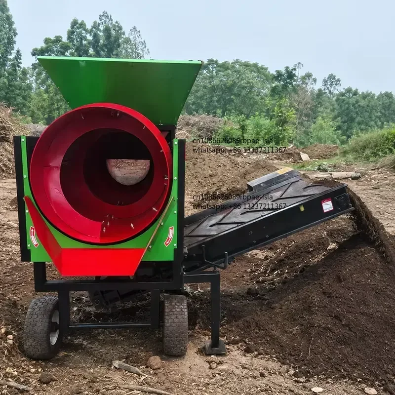 2026 Hot Sale Trommel Screen Topsoil Sand Sieving Screening Machine Mobile Screening Machine Vermicompost Sieving Machine