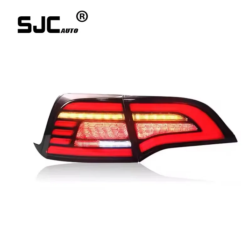 

SJC Car tail trunk light dynamic turning streamer smoked led tail lights reverse brake taillight lamp kit for tesla model 3