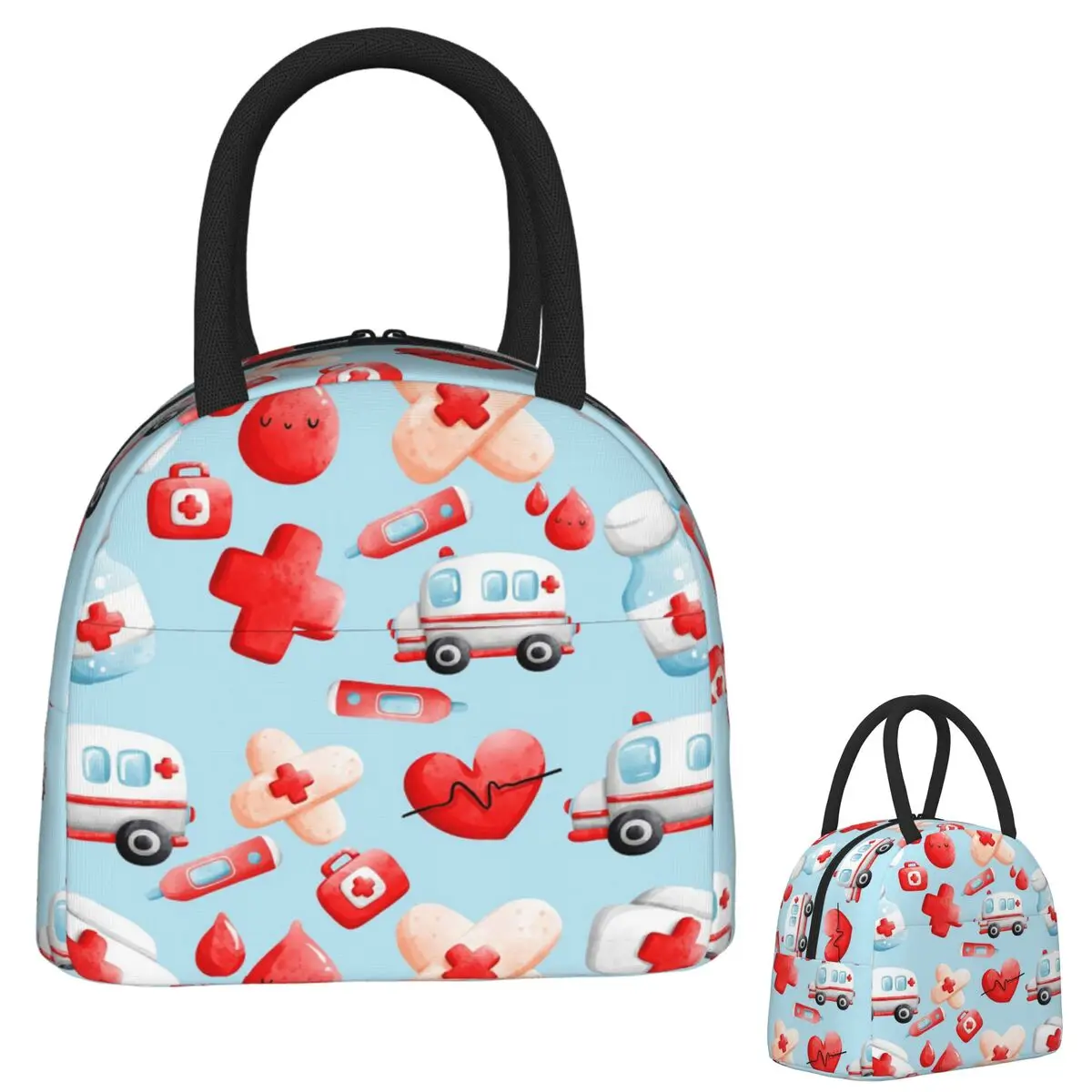 

Cool Medical Nurse Ambulance Doctor Insulated Lunch Bag for Women Children Portable Food Boxes Thermal Lunch Box Tote