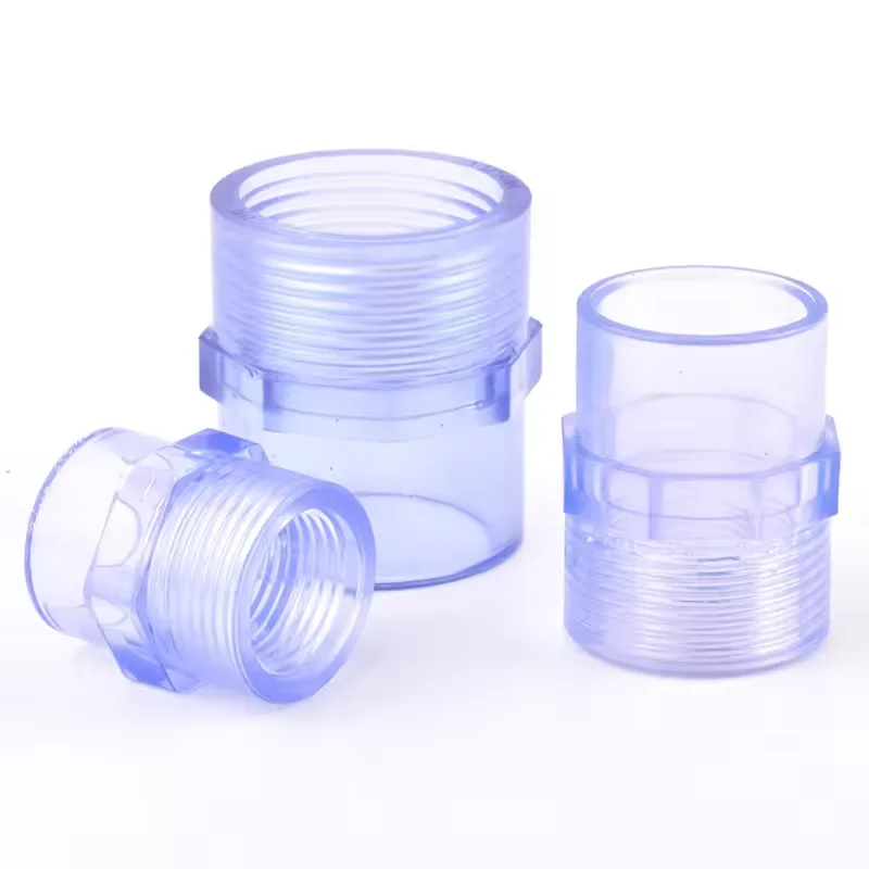 ID 20~63mm UPVC Pipe Connectors Transparent Blue Aquarium Fish Tank Accessories Irrigation Drainage Tube Adapter Fittings
