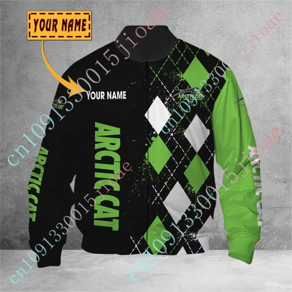 Arctic Cat Thick Coat Jackets For Men's Clothing Techwear Baseball Uniform Harajuku Parkas Windbreaker Bomber Jacket Custom Logo