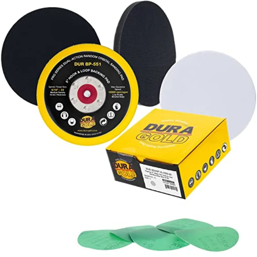 

5" Sanding Discs - 1000 Grit Hook and Loop DA Backing Plate and Soft Density Interface Pad
