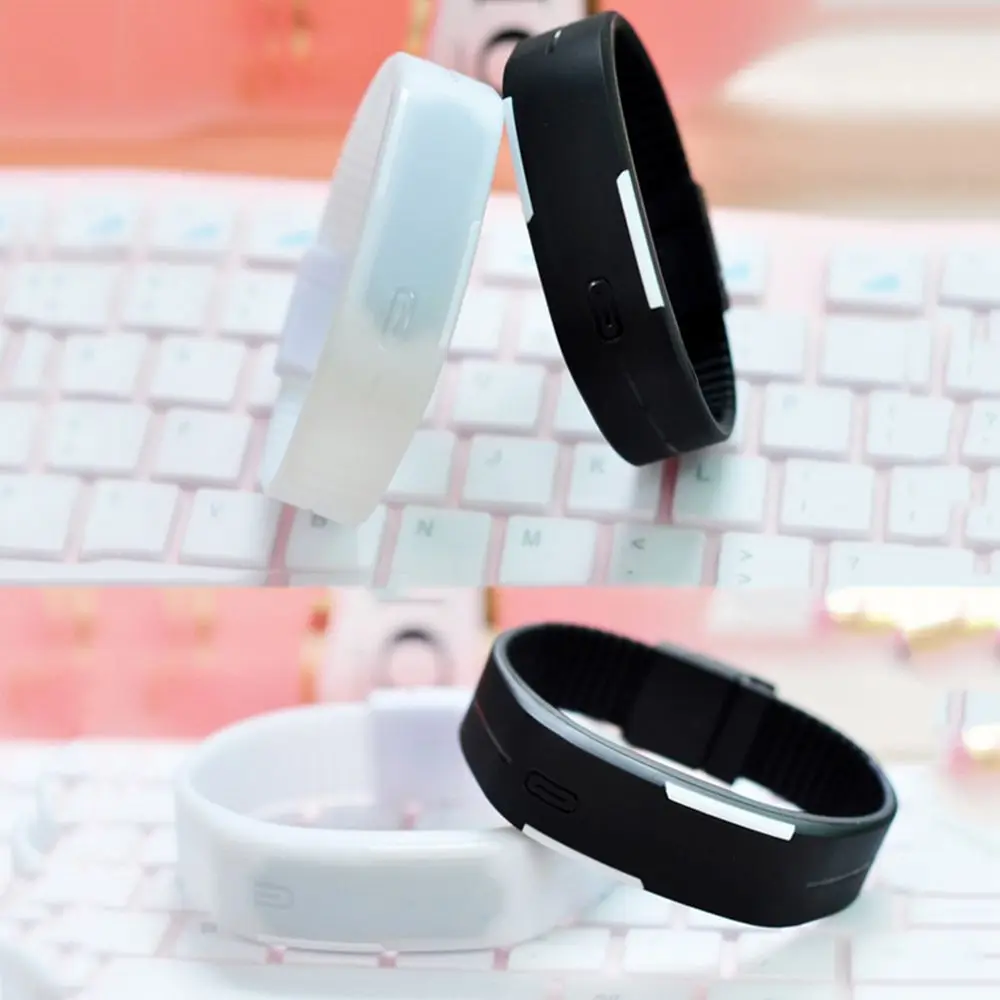 Orologi da polso sportivi in silicone con cinturino color caramello Orologio digitale touch Orologio elettronico Orologio da polso touch LED