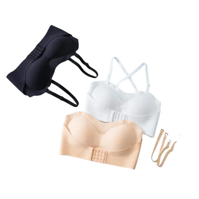 2pcs/set  Women Underwear No Trace Strapless Thin Section Gather Special Non-slip Can't Fall Tube Top No Steel Ring KUCLUT