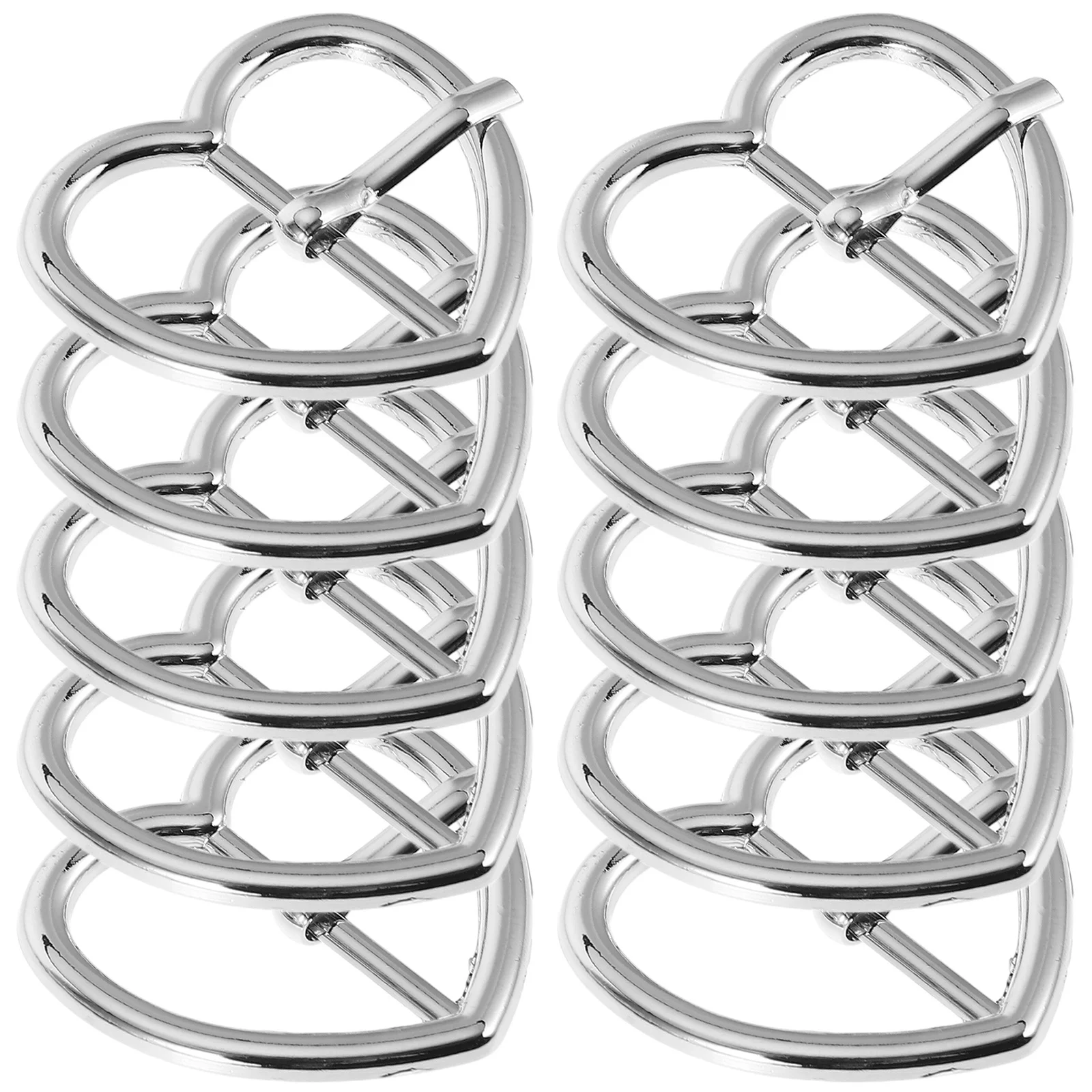 10 stücke Herzförmige Taille Schnalle Dekorative Legierung Pin Schnalle Für Gürtel Einzelne Zinke Strap Ersatz Hardware Handwerk Nähen