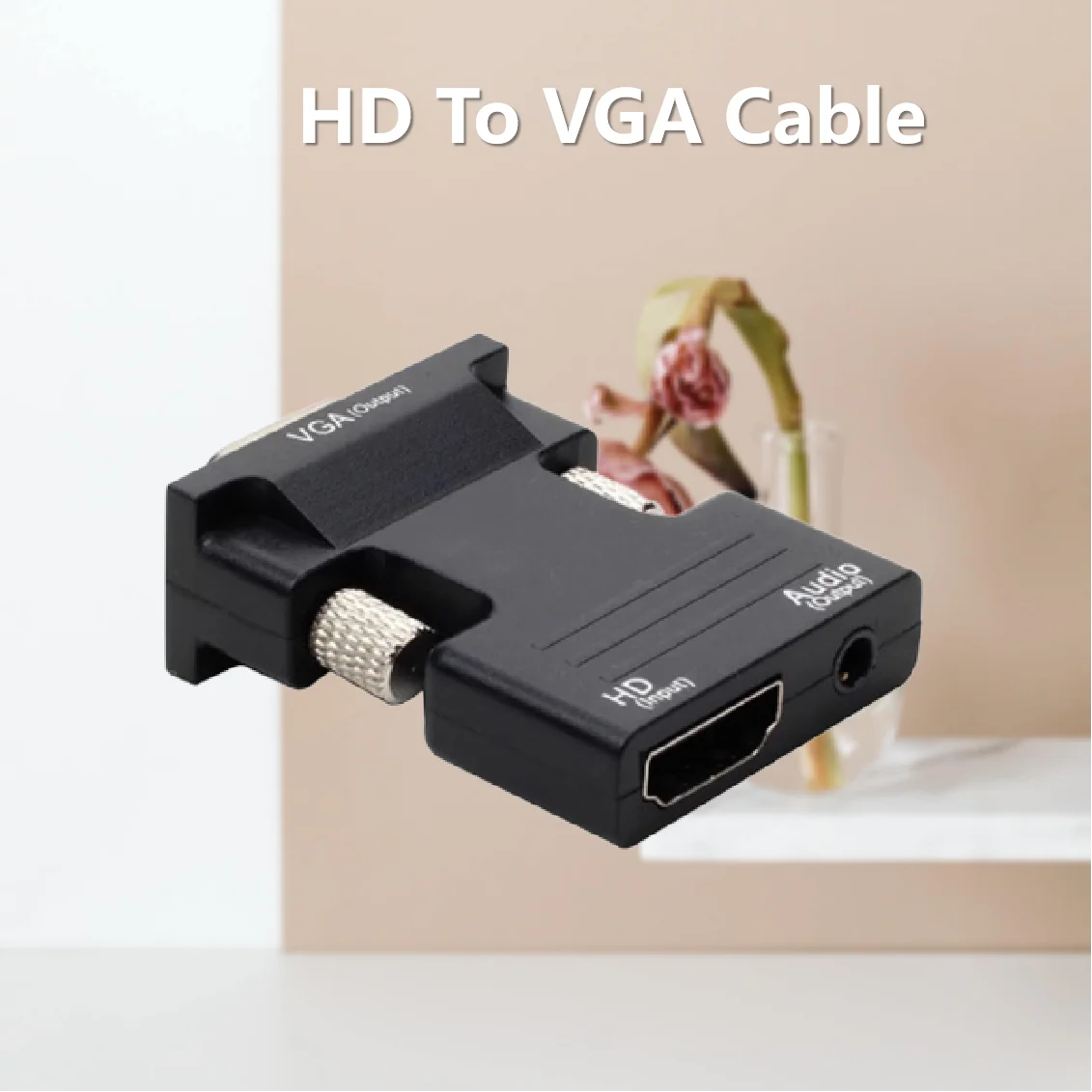 HDMI-Compatible To VGA Video Converter With 3.5mm Audio Cable For PS4 PC Laptop TV Monitor Projector 1080P High Definition