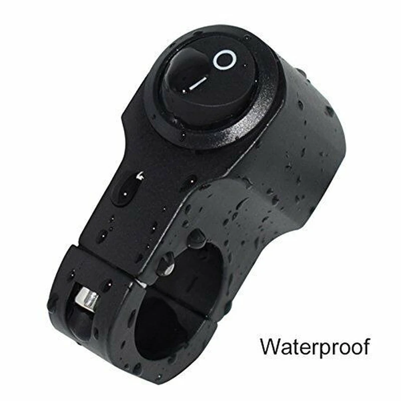 7/8in Motorcycle Handlebar Headlight ON/OFF Switch Light Button Aluminum Alloy Waterproof Fog Spotlight Switch for Scooter ATV