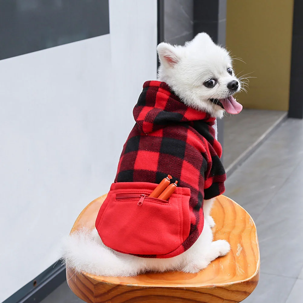

1Pcs Christmas Pet Coat Warm Autumn Winter Dog Apparel Puppy Grid Pattern Holiday Garment Pet Christmas Costume