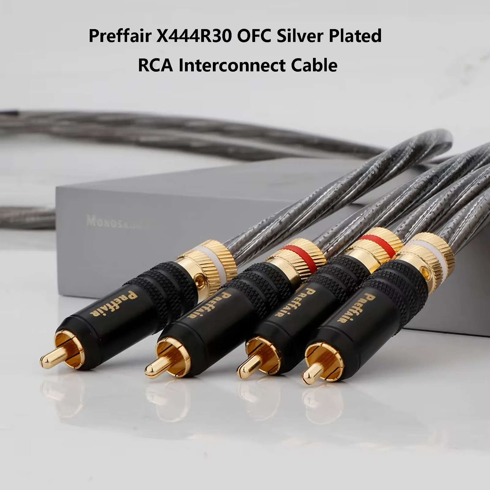 

Preffair X444R30 OFC посеребренный соединительный кабель RCA - позолоченные вилки RCA, Hi-Fi аудиолиния для автомобилей/домашнего кинотеатра