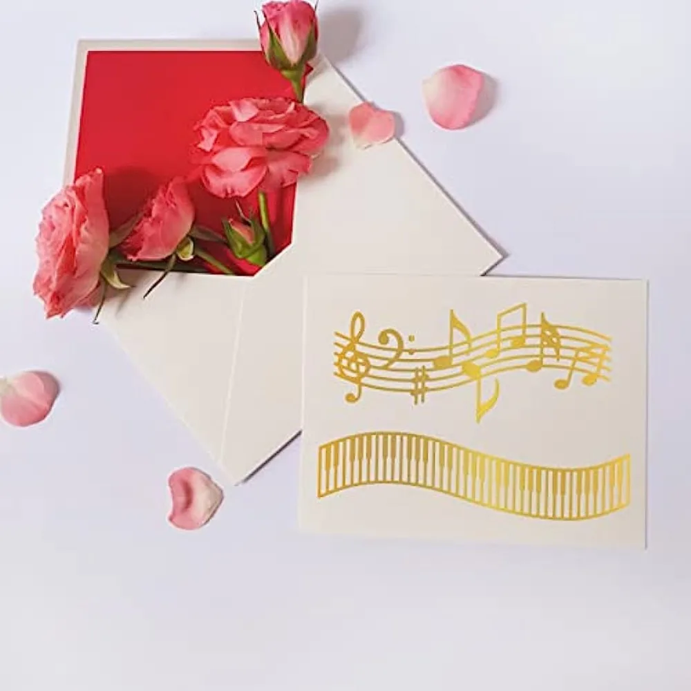 1Set Piano Key and Accordions Hot Foil Plate for DIY Foil Paper Sheet Music and Musical Notes Embossing Scrapbooking Decor