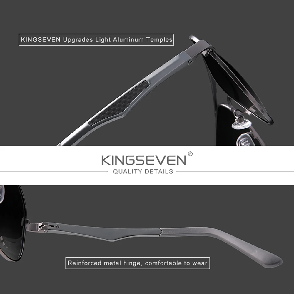 KINGSEVEN Merek Pilot Kacamata Terpolarisasi UV400 Perlindungan Kacamata Untuk Pria Wanita Kasual Mengemudi Kacamata
