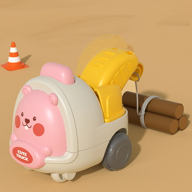 Children Inertial Car Toy Cartoon Animal Engineering Vehicle Construction Truck Excavator Educational Toys For Baby Toddlers