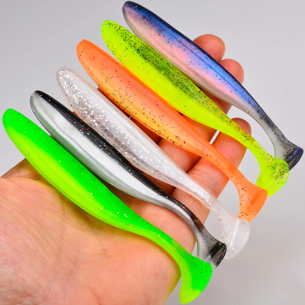 Proberos 4/10 Stück 9/12 cm 4,7/9 g T-Tail Swimbait Silikon-Weichwurmköder Künstlicher Köder Wobbler für Meeres- und Süßwasser-Angelausrüstung – Detail 8