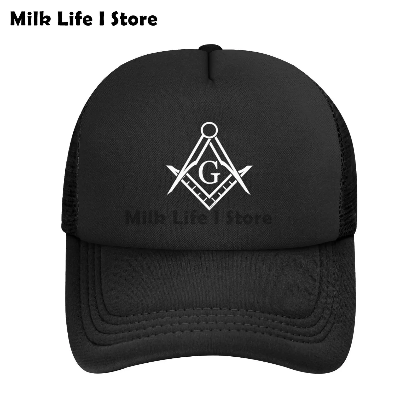 Baseball Cap Snapback Hat Punk Gold Square Compass Masonic Freemason Summer Autumn Cap Freemasonry Mason Washed Denim Casquette