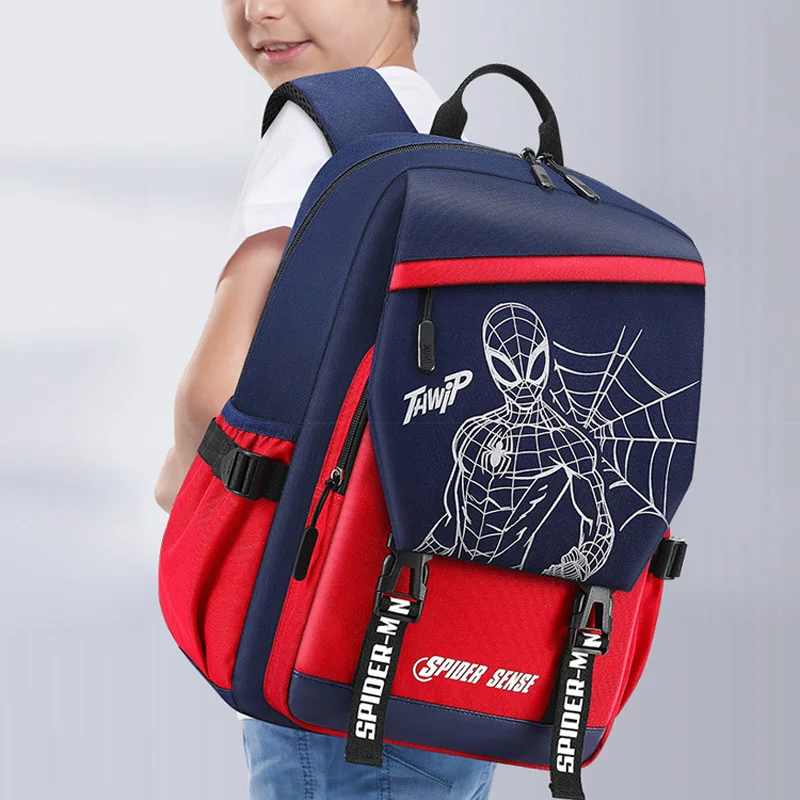 Disney Spider Man Iron Man Teenage Boys Color-Blocking Sports Kids Backpack Middle/High Schoolbag Elementary Student Bag