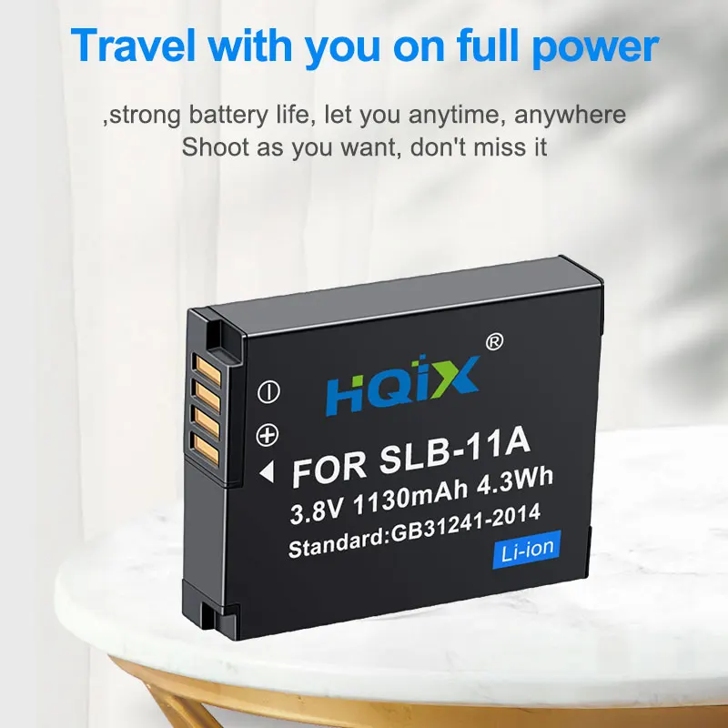 HQIX for Samsung ST1000 ST5000 ST5500 CL65 CL80 TL320 TL500 TL350 Camera SLB-11A Charger Battery