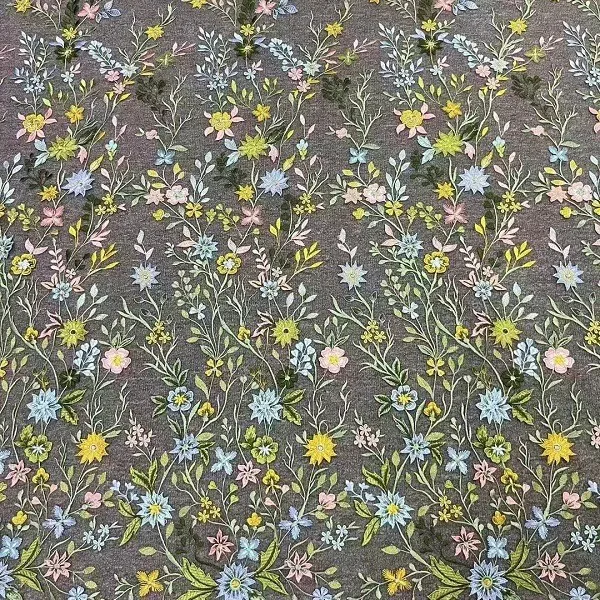 جديد متعدد الألوان الأزهار العائمة الحدود التطريز شبكة نسيج الدانتيل اليدوية فستان الزفاف الملابس اكسسوارات الديكور