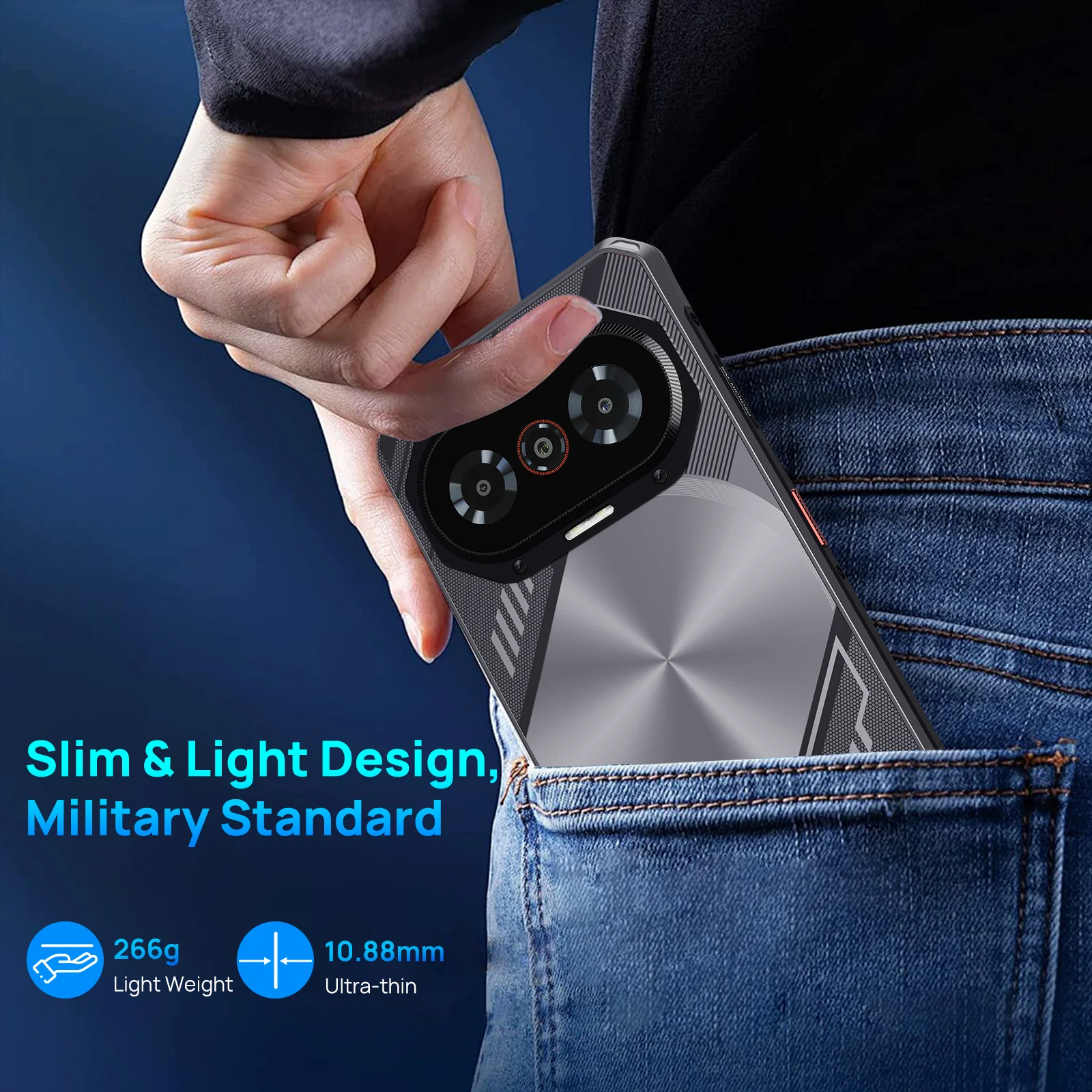 2025 New FOSSIBOT F114 Rugged Phone - Unisoc T615 4G, 16（4+12）GB+128GB, 50MP AI Cam, 5000mAh 18W, Android 15, IP68/IP69K