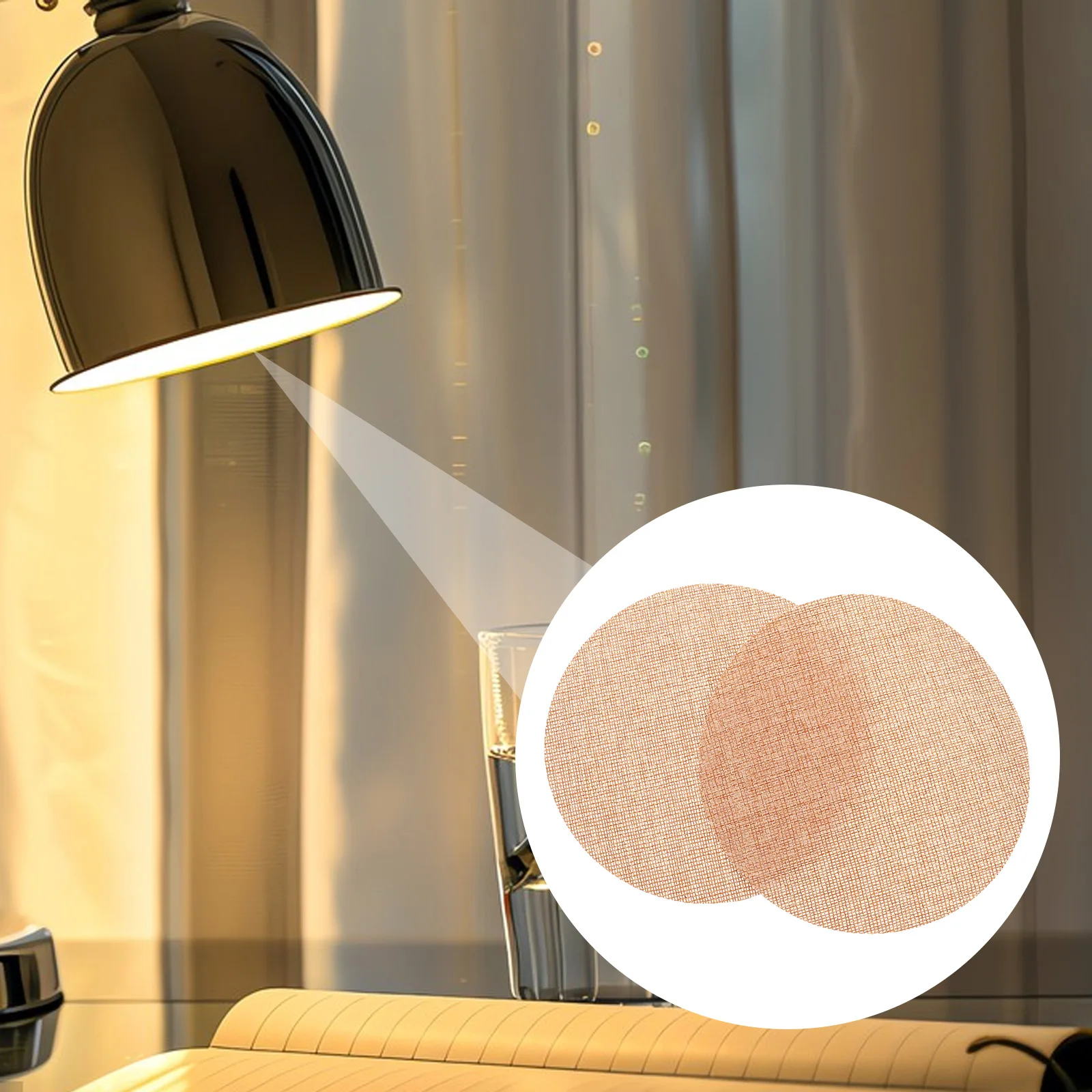 

2PCS Anti glare Lampshade Diffuser 16CM Light Cover Fabric Shade for Ch Table Lamp Desk Light Brown Beige