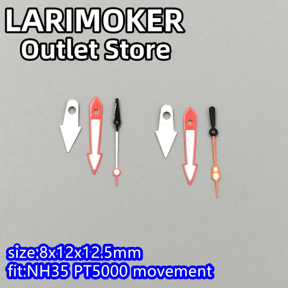 LARIMOKER white hands green and yellow luminescent for NH35 NH36 NH38 NH70 ETA 2824 2836 PT5000 movements watch parts