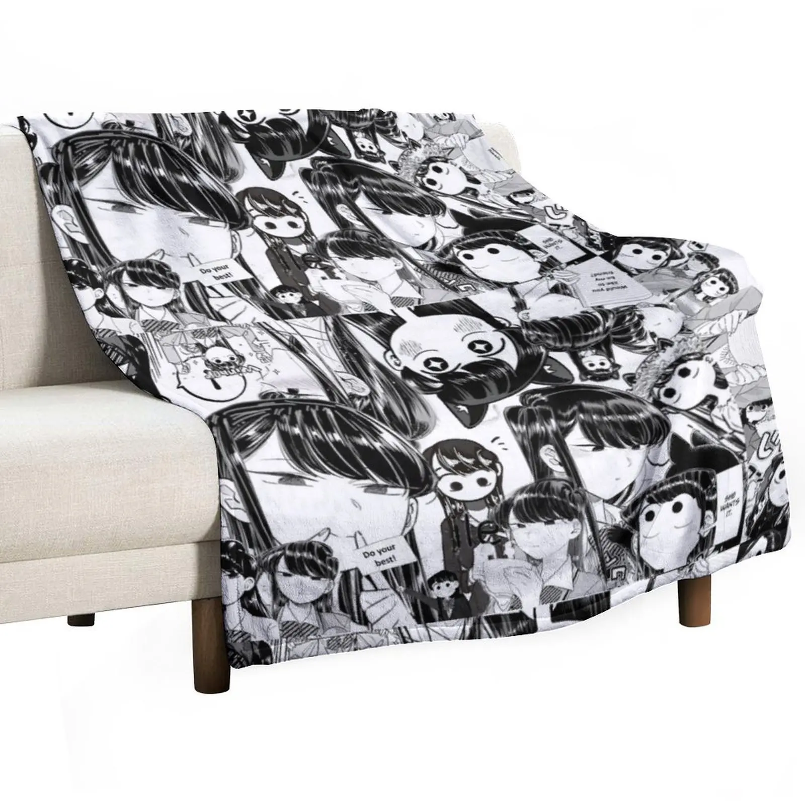 Komi San Manga Collage Komi can't comminicate Throw Blanket Loose Fashion Sofas Polar Blankets