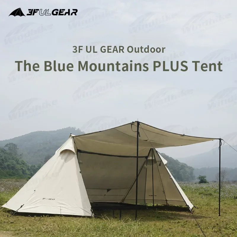 

3F UL GEAR LANSHAN 4PLUS M Series Camping Tent 210D Rainproof Windproof 4 Seasons Family Travel Tent Sunshade 1-4 Persons Canopy