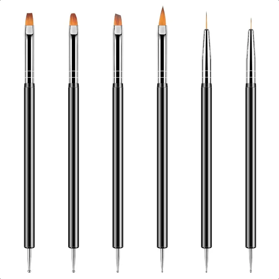 

Nail Dotting Tools 6PCS Doubleended Nail Art Brushes Kit Nail Art Gel Polish Liner Brushes Design Pen For Nail Drawing And Nail