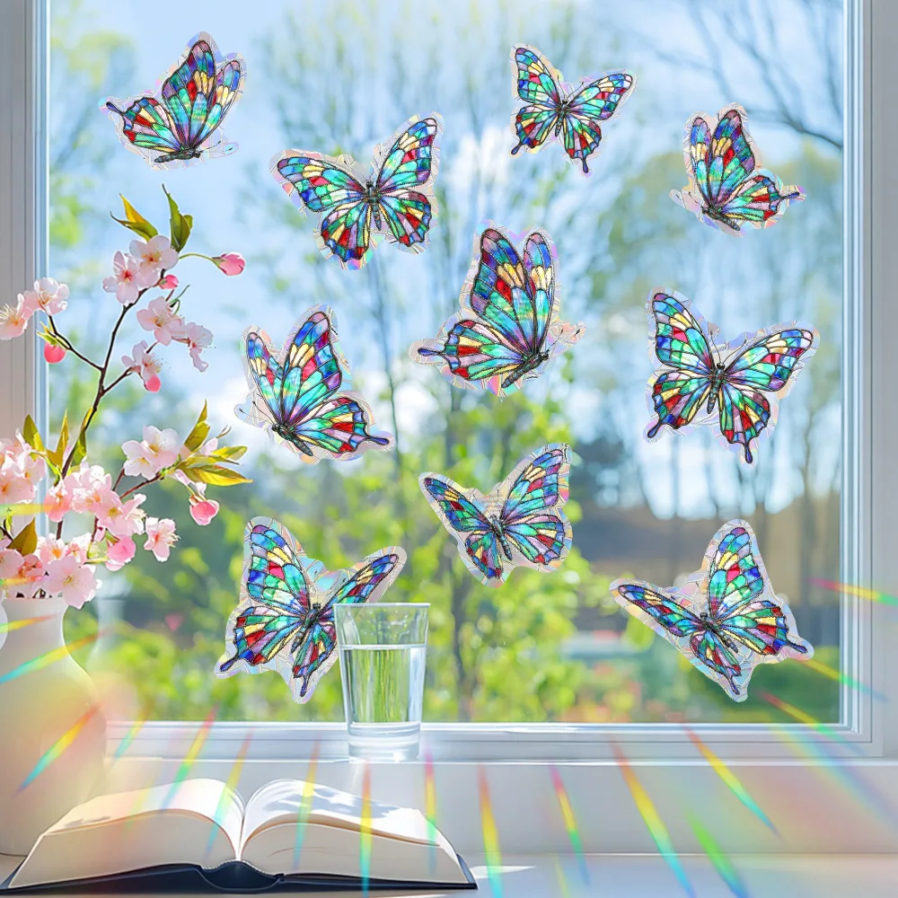 Butterfly Sun Catcher Window Sticker Rainbow Prism Glass Wall Sticker Kids Room Home Decoration Suncatcher Electrostatic Sticker - view 5