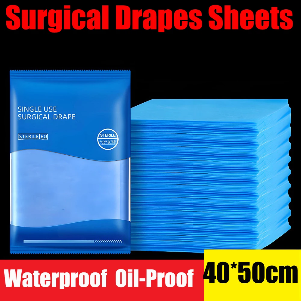 Disposable Surgical Drapes Sheet Blue Towel Non-woven Beauty Salon Waterproof/Oil-Proof Thick Nursing Pad 40x50cm