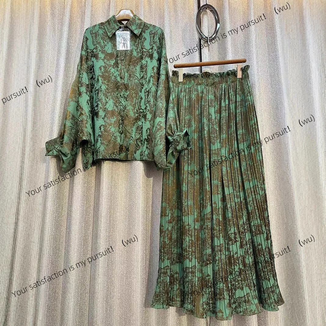 

ZOCI-модный костюм, свободная рубашка с рукавами-фонариками и принтом, повседневные плиссированные широкие брюки с высокой талией, весна