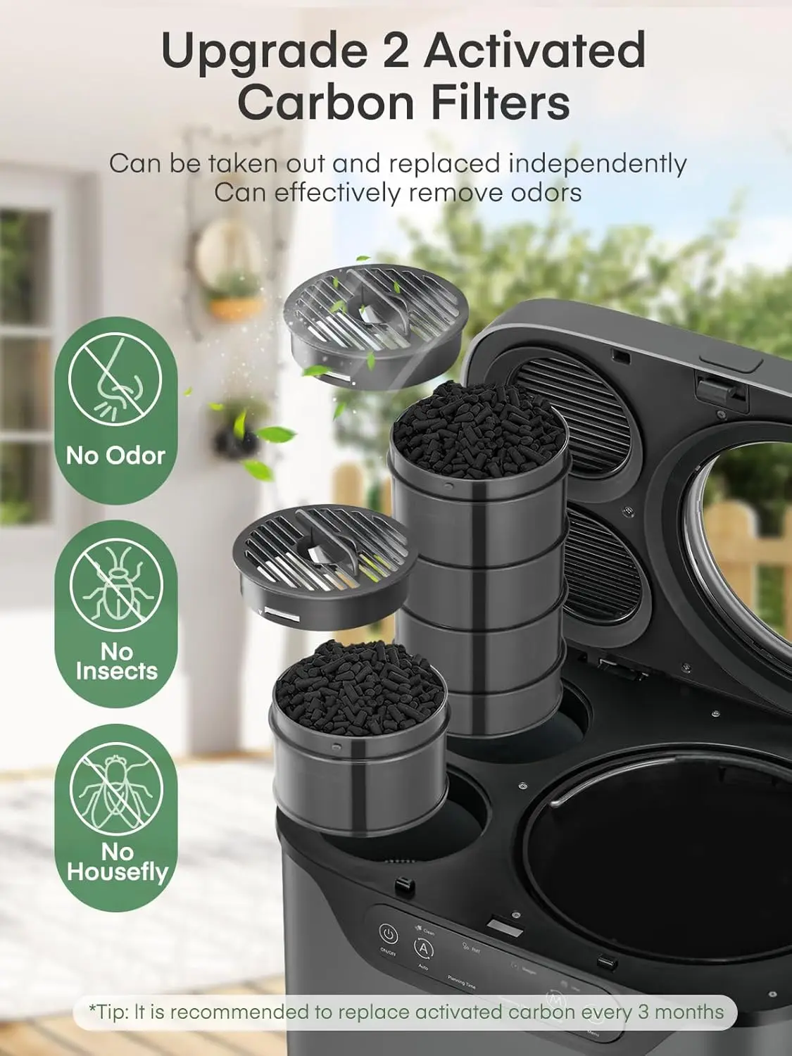 4L Electric Kitchen Composter with LED Display, Auto-Clean, Odorless and Low Noise for Indoor Use