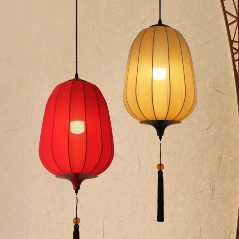 

Restaurant Hotel Tea Room Hot Pot Restaurant Chandelier Fabric Lantern Antique Homestay Engineering Light